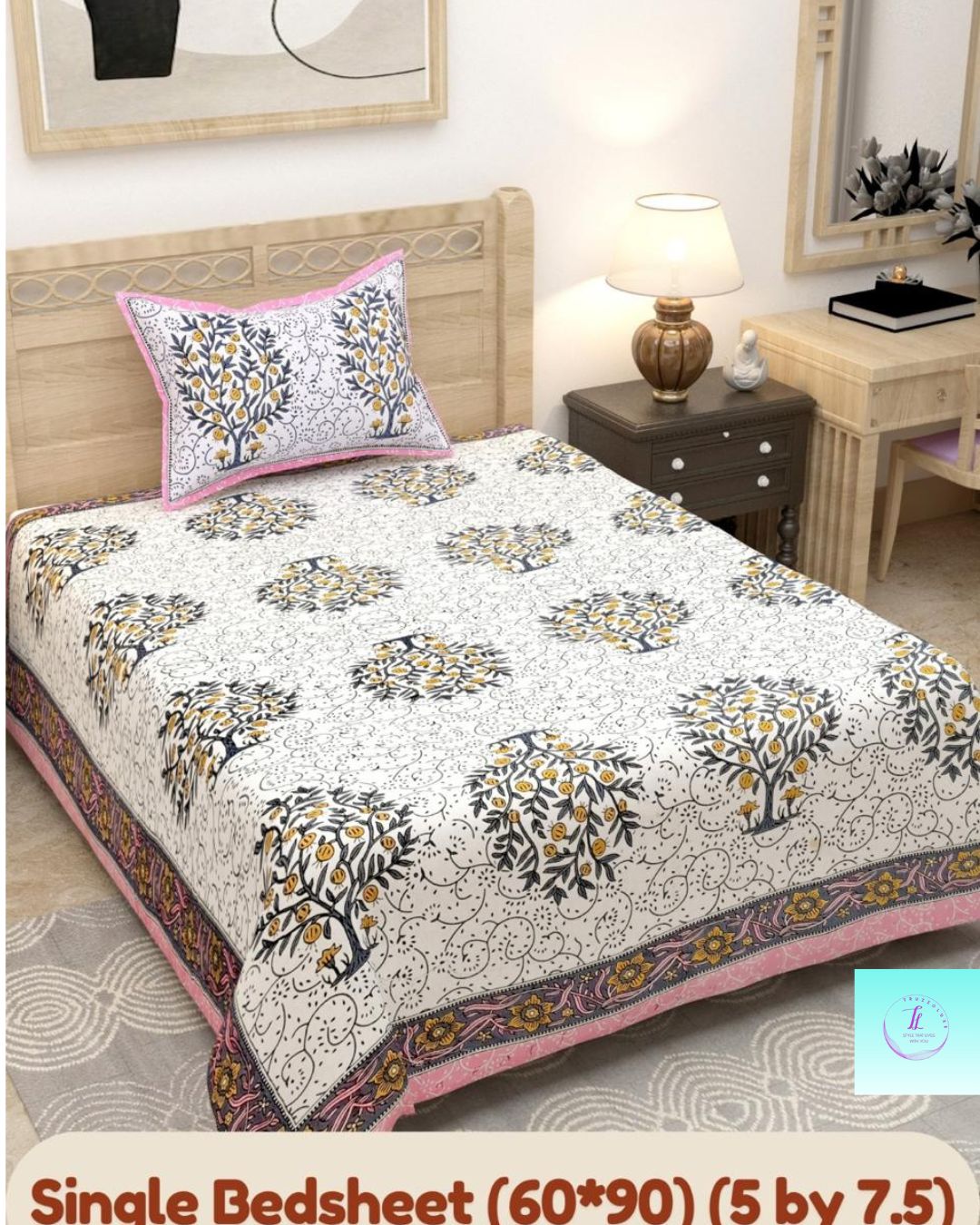 ojas Single Jaipuri Cotton Bedsheet – Traditional Ethnic Comfort